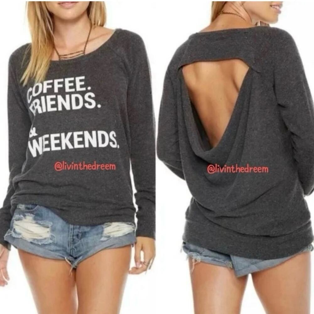 #T58 Chaser Coffee Friends & Weekends Sweater SZ M $89